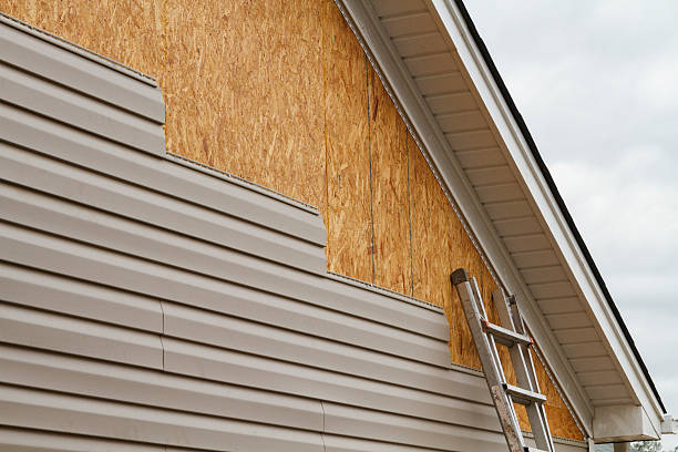 Professional Vinyl Siding technician working in Canton, MA